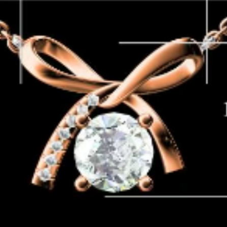 蝴蝶结项链K玫瑰金