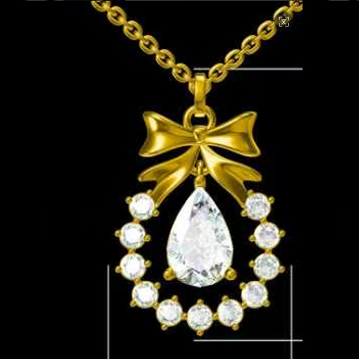 1卡水滴大围镶项链