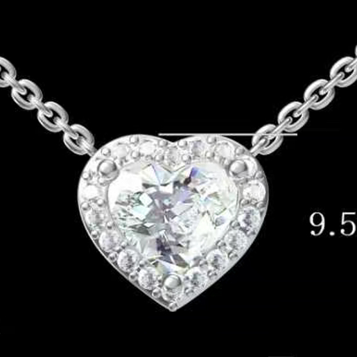 1卡心形围镶项链